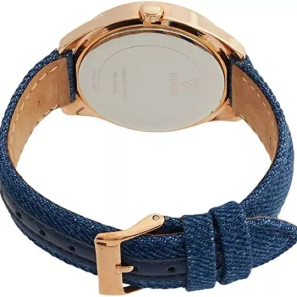 GUESS ROSE GOLD TONE, DARK BLUE DENIM BAND - Picture 3 of 6